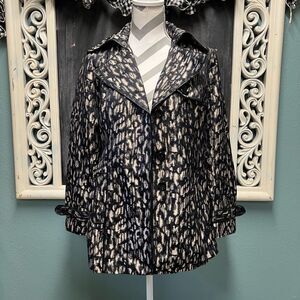 Cache Black and White Patterned Jacket